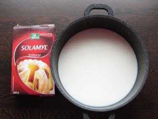 mléka a Solamyl k uvaření mléčné kaše zahájení přípravy mléčného krému